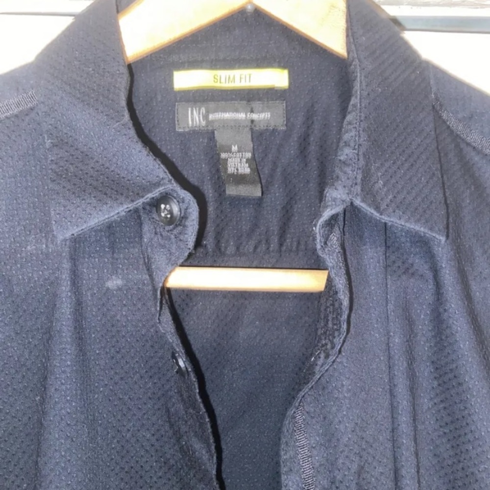 Men’s Dress Shirt - INC International Concepts (Brand) Black, Medium, Textured